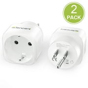LENCENT EU to US Adapter, 2 Pack Europe to US Plug Adapter, European to USA Adapter, American Outlet Plug Adapter, Europe to USA Travel Plug Converter