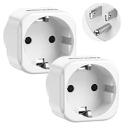 LENCENT Europe to USA Plug Adapter,EU to US Universal Travel Plug Converter, 2 PC European to American Plug Power Outlet adaptor for General Electrical equipment