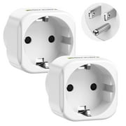 LENCENT Europe to USA Plug Adapter,EU to US Universal Travel Plug Converter, 2 PC European to American Plug Power Outlet adaptor for General Electrical equipment