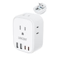 thumbnail image 1 of LENCENT European Travel Plug Adapter,International USA to EU outlet adapter with 2 USB 2 Type-C,Foldable Power Plug adapter,8 in 1 usb c wall  Charger, 1 of 9
