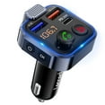 thumbnail image 1 of LENCENT FM Transmitter for Car,Wireless 5.3 Bluetooth Car Adapter with Type-C PD 20W+ QC3.0 Fast USB Charger,Vehicle Mp3 Player Receiver HiFi Bass Sound,Cigarette Lighter Radio Music Adapter, 1 of 12
