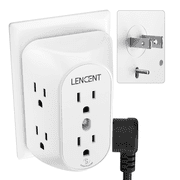 LENCENT Outlet Extender,Multi Wall Plug 2 to 3 Prong Outlet Adapter,6 Way Outlet Surge Protector,Wall Tap for Non-Grounded Outlet splitter