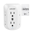 thumbnail image 1 of LENCENT 2 Prong Surge Protector Power Strip,2 Prong to 3 Prong Grounding Outlet Adapter,Wall Tap for Non-Grounded Outlet Splitter, 1 of 10