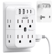 LENCENT Multi Wall Outlet Extender, Surge Protector 2 to 3 Prong Outlet Adapter, 12-Way Polarized Plug Adapter