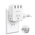 thumbnail image 1 of LENCENT Multi usb Plug Outlet Extender,2 to 3 Prong plug Adapter, USB Wall Charger,3 Way Outlets Splitter Box, Electrical Adaptor for Home, Cruise Ship Approved, White, 1 of 8