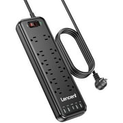 LENCENT Surge Protector Power Strip with 12 Outlets and 4 USB Ports & 1USB C Port, 6Ft Extension Cords