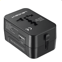 LENCENT Universal Plug adapter,International Travel Power Adapter Wordwide Charger Converter,Europe Plug adapter with USB & C Ports for USA/UK/EU/AUS