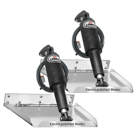 Lenco Marine 15037-101 Performance Electro Polished Trim Tab Kit Without Switch - 12" x 12"