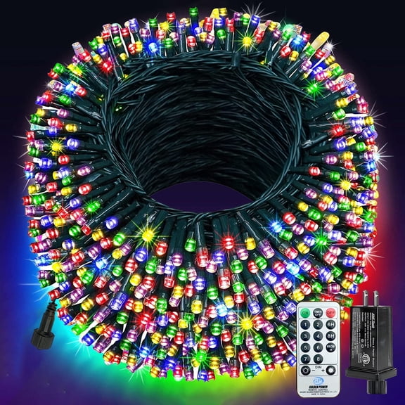 PMMIPNW Christmas Lights 108ft 300 LED, Connectable Outdoor Christmas Lights Remote Controll with 8 Modes Timer for Home House Patio Xmas Tree Decor (Multicolor)
