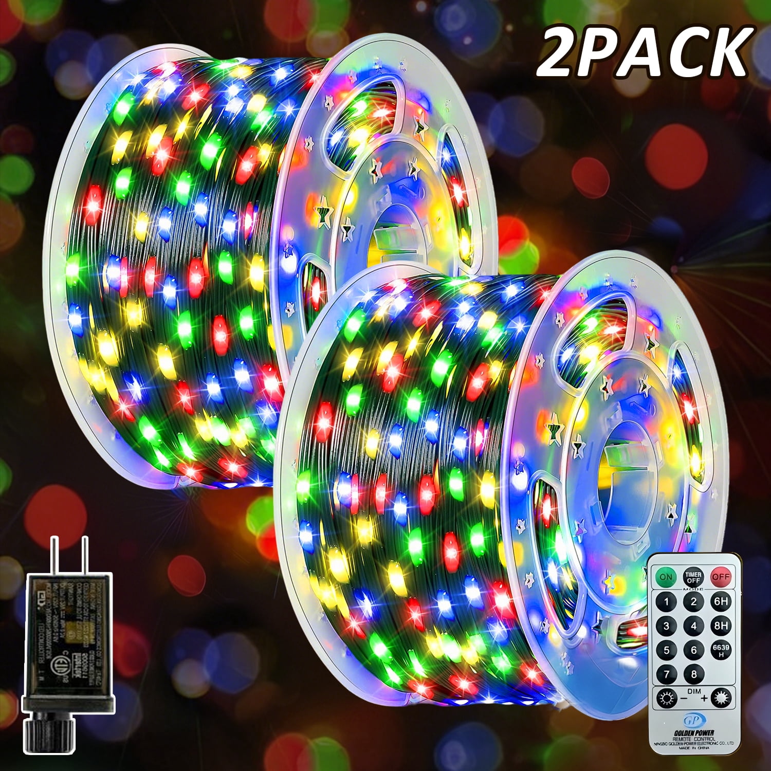 Remote 110 Light PMMIPNW Christmas Lights 110 FT 300LED, Outdoor Christmas String Lights ...