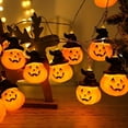 thumbnail image 1 of LENDOUR Halloween Decoration Pumpkin String Lights 20LED, 2Modes joyful Pumpkin String Lights Wizard Hat Halloween Light String 10FT for Home Party Decor, 1 of 9