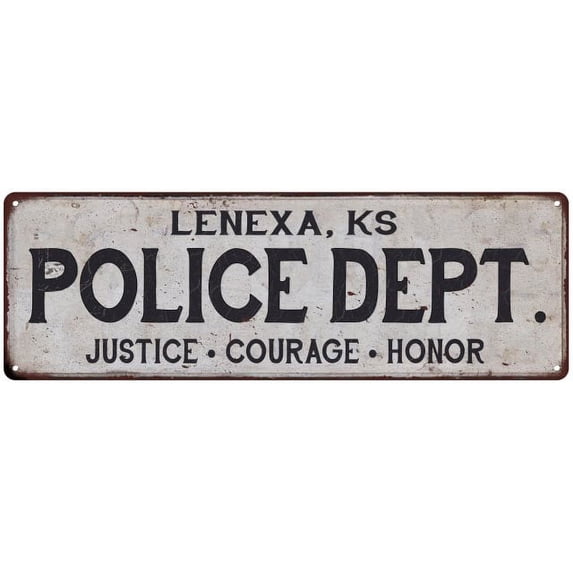 LENEXA, KS POLICE DEPT. Home Decor Metal Sign Gift 6x18 106180012712
