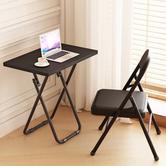 LENLN Folding Portable Table, Folding TV Tray Table, Compact Foldable Dining Table 26in Height - Lightweight Easy-Store Table for Small Spaces & Parties
