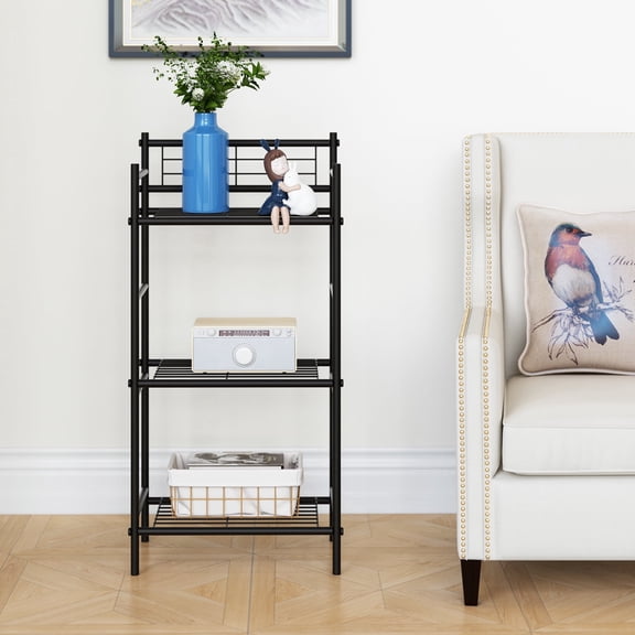 LENLN Multipurpose 3-Tier Shelving Rack, 17.3"×10.6"×36.2" Storage Rack, Best Office Metal Shelving ,  Storage Rack Organizer for Kitchen, Bedroom, Bathroom