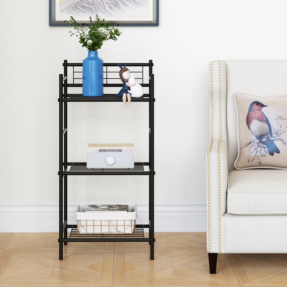 LENLN Multipurpose 3-Tier Shelving Rack, 17.3"×10.6"×36.2" Storage Rack, BestOffice Metal Shelving ,  Storage Rack Organizer for Kitchen, Bedroom, Bathroom