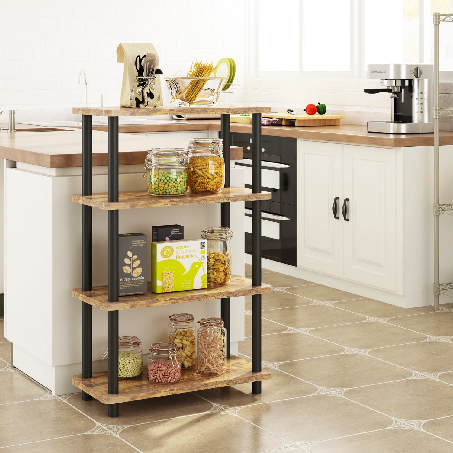 LENLN Sturdy Freestanding Storage Shelves, Minimalist Display Shelving ...