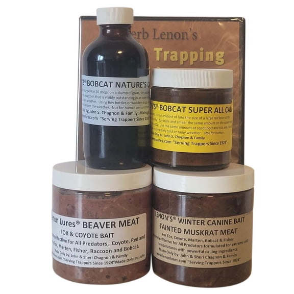 LENON LURES BOBCAT TRAPPING KIT - LURES, BAITS AND HERB LENON TRAPPING DVD VIDEO