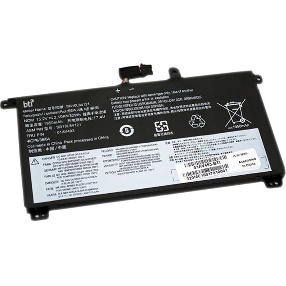 BTI 01AV493-BTI BTI 15.2V 2080MAH 32 WHR BTI REPL BATT 01AV493 00UR890 T570 Compatible with LENOVO B