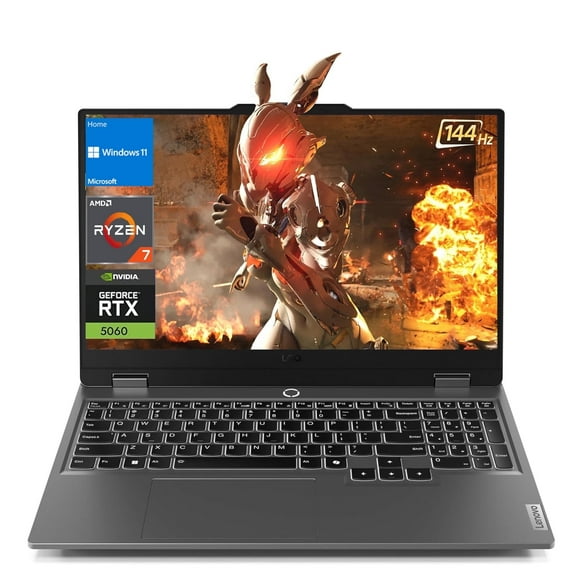 Lenovo Loq Gaming Laptop, 15.6" FHD Display, AMD Ryzen 7 260 Processor, GeForce RTX 5060 Graphics, 64GB RAM, 1TB SSD, Windows 11 Home