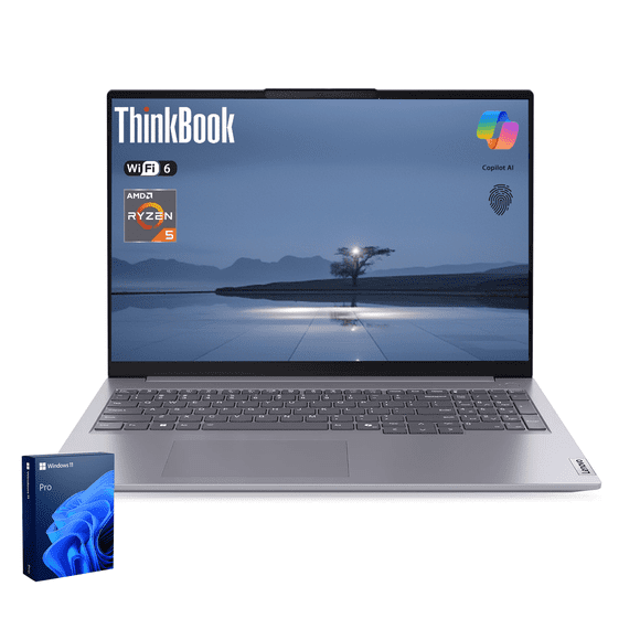 LENOVO ThinkBook 16" FHD+ Laptop, AMD Ryzen 5 7533HS, 16GB DDR5, 1TB SSD, Wi-Fi 6, Win 11 Pro