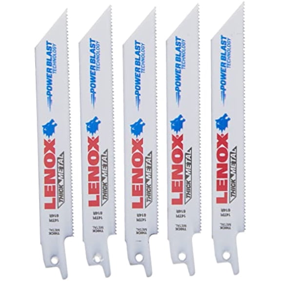 LENOX Reciprocating Saw Blades, Metal Cutting, 6-Inch, 14 TPI, 5-Pack (20564614R) Pack of 5 150mm 14tpi