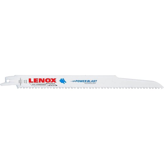 LENOX Tools Wood Cutting Reciprocating Saw Blade with Power Blast Technology, Bi-Metal, 9-inch, 6 TPI, 25/PK