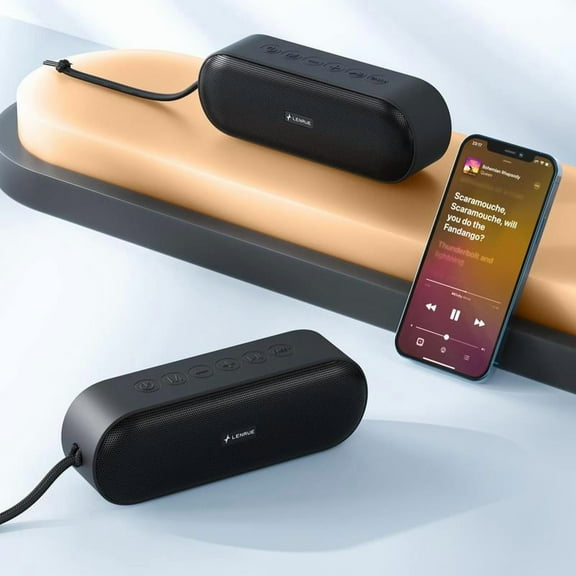 LENRUE A15 Portable Bluetooth Speaker IPX7 Waterproof 20W Stereo Sound 20H Playtime Built-in Mic Outdoor Bluetooth Speaker Audio Button Connection Durable Smartphone