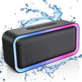 thumbnail image 1 of LENRUE A8 10W Portable Wireless IPX5 Waterproof Bluetooth Speaker with RGB Lights , HD Stereo, 18H Playtime, TF Card, for Home Garden Party Camping-Black, 1 of 8
