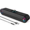 thumbnail image 1 of LENRUE Computer Speakers,Wired USB-Powered PC Speakers with 10W Stereo Sound,Gaming Sound-bar Speakers for PC Desktop Computer Laptop Monitor (Black), 1 of 10