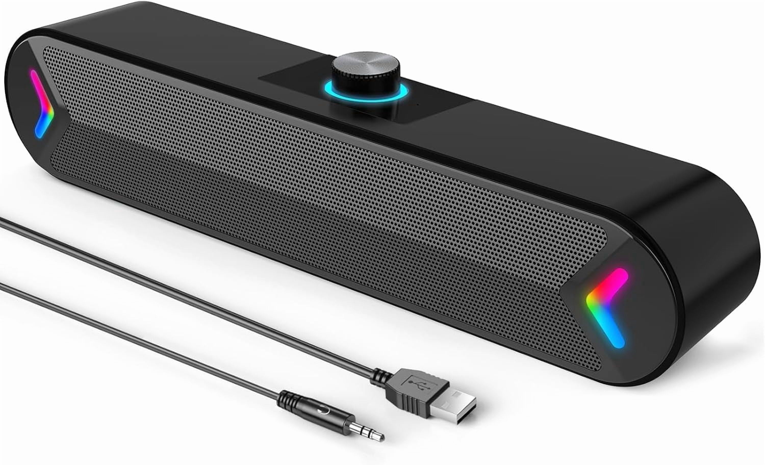 Computer Soundbar Computer Speakers,PC Speakers for Desktop,Wired USB-Powered Sound-bar ...
