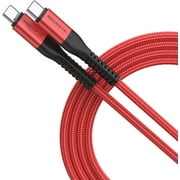 LENTION USB C to USB C Cable 10ft 100W,Type C 20V/5A Fast Charging Braided Cord Compatible New MacBook Pro/Air,iPad Pro/Air/Mini,Surface,Samsung Galaxy S21/S20/S10/S9/Note,Switch,More(Red)