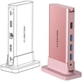 thumbnail image 1 of LENTION USB C Docking Station with 100W PD,HDMI,Gigabit Ethernet,USB 3.0/2.0 Adapter Compatible MacBook,Windows,Chrome(D53,Rose), 1 of 12