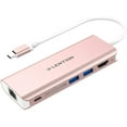 thumbnail image 1 of LENTION USB C Hub with HDMI,SD Card Reader,2 USB 3.0,Charging&Ethernet Adapter Compatible MacBook,Windows,Chrome(C68,Rose), 1 of 10