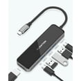thumbnail image 1 of LENTION USB C Hub with Power Delivery,HDMI,USB 3.0&Type C Data Adapter Multiport Laptop Docking Station Compatible MacBook,Windows,Chrome(CE35,Black), 1 of 13