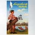 thumbnail image 1 of LENZERHEIDE VALBELLA Switzerland for Golf 1950 Vintage Travel Wall Art by Fran Gygax Poster, 12x18 UNFRAMED, 1 of 2