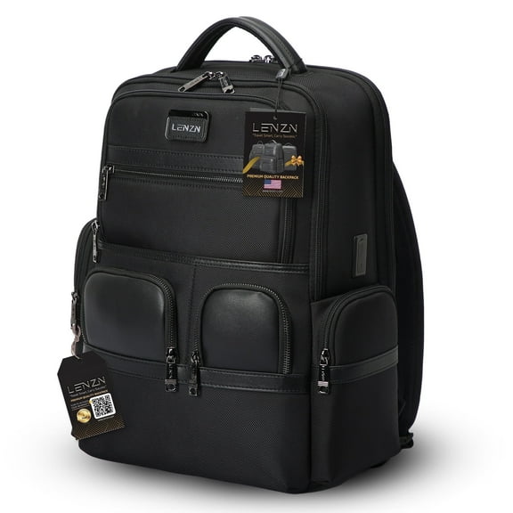 LENZN Business Backpack, Unisex Fits for 15.6-inch Laptop with USB Charging Port, Durable Ballistic Nylon