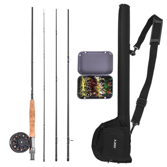 LEO 9' Fly Fishing Rod and Reel Combo with Carry Bag 20 Flies Complete Starter Package Fly Fishing Kit