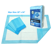 LEO Chux Underpads يمكن التخلص منها 22 &times; 34، منصات السرير الماصة للماء الاقتصادية للبالغين والأطفال والحيوانات الأليفة، حجم كبير، أزرق، عدد 30/حزمة
