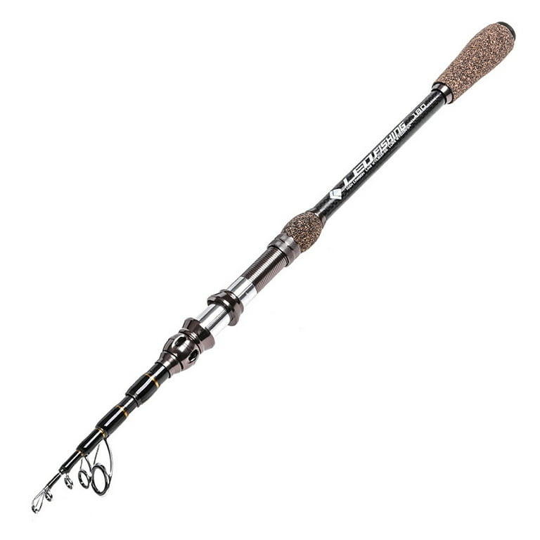 Leo Fishing 1.8m / 2.1m / 2.4m / 2.7m Telescopic Carbon Fishing Rod Ultralight Travel Sea Fishing Rod with Cork Handle, Size: 180