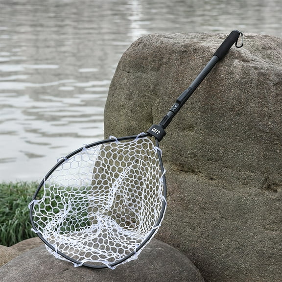 LEO FISHING Fishing Ne,Carabiner Clip Fish Aluminum Alloy Net Fish Net Collapsible Aluminum Alloy With Carabiner Clip Alloy Net Fish Huiop Net With Carabiner