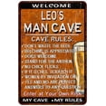 thumbnail image 1 of LEO'S Man Cave Rules Rusty Sign Garage Decor 12 x 18 Matte Finish Metal 112180051020, 1 of 1