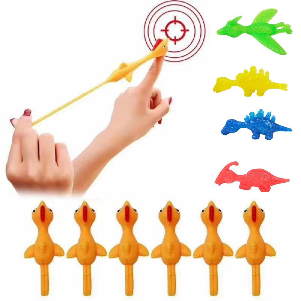 LEOAMO 10Pcs Sling Shot Chicken Catapult Toy, Flying Chicken Toy