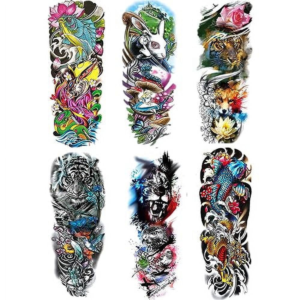 LEOARS Extra Large Sleeve Temporary Tattoos, Full Arm Nature Tattoo