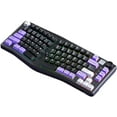 thumbnail image 1 of LEOBOG A75 Alice Keyboard, Tri-Mode Ergonomic Gaming Mechanical Keyboard with RGB Backlit Functional Knob Joystick,75% Layout Hot-Swap Gasket Custom Keyboards for Win Mac PC Gamer-Purple, 1 of 7