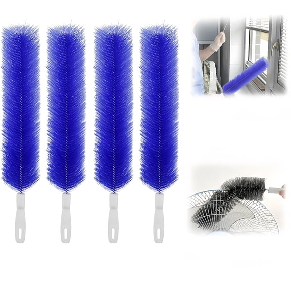 LEOFI 4 Pack Bendable Microfiber Duster Set, Reusable Dust Remover for Ceiling Fan AC Vent Blinds Curtains, 16 Inch Cleaning Tool