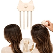 LEOFI Heated Root Lifter USB Rechargeable, Wireless Heated Volumizing Clip for Bangs & Crown Volume, 2 Heat Settings, Portable Hair Root Lift Styling Tool, Beige