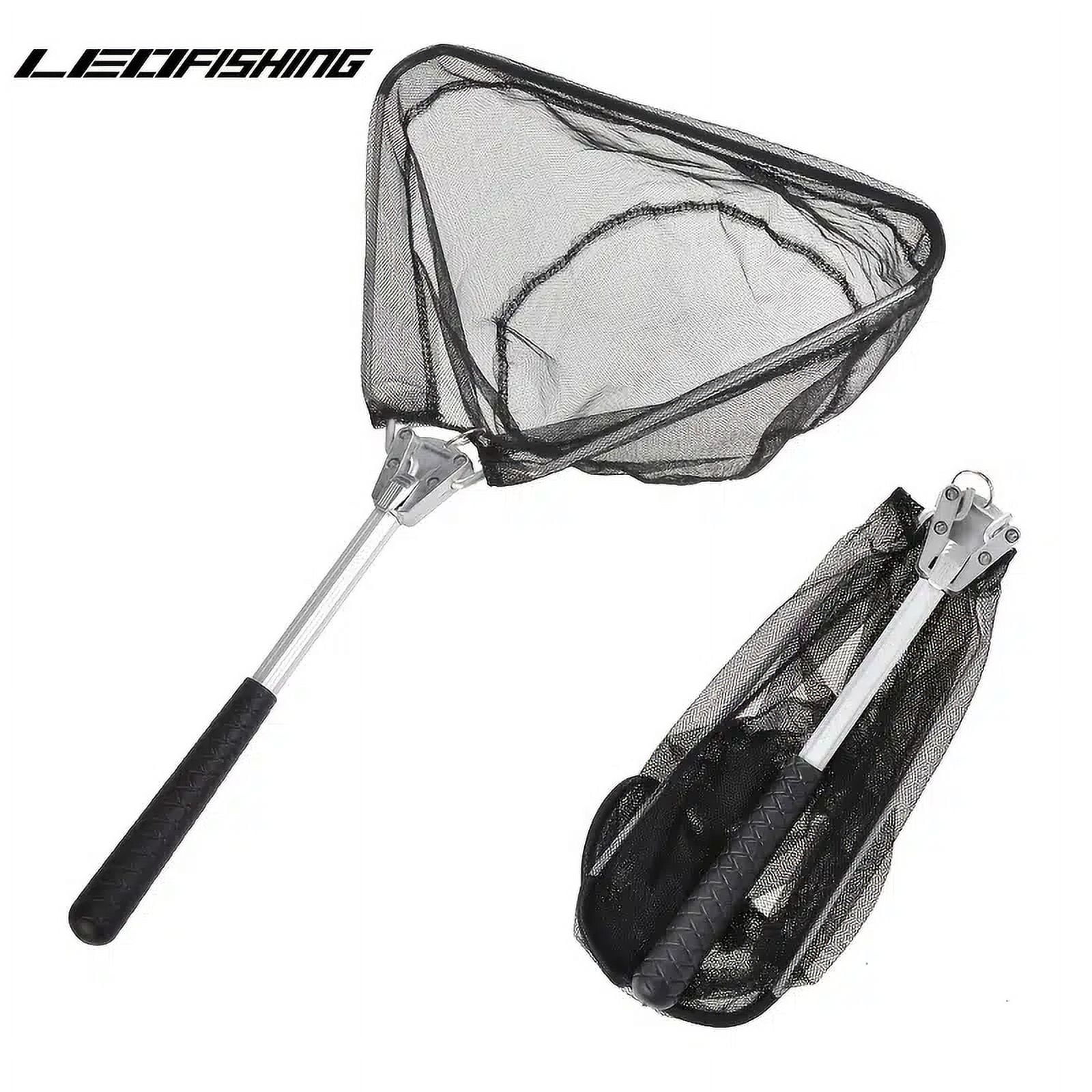 LEOFISHING Folding Fishing Landing Net With 5.91ft/7.87ft Telescopic
