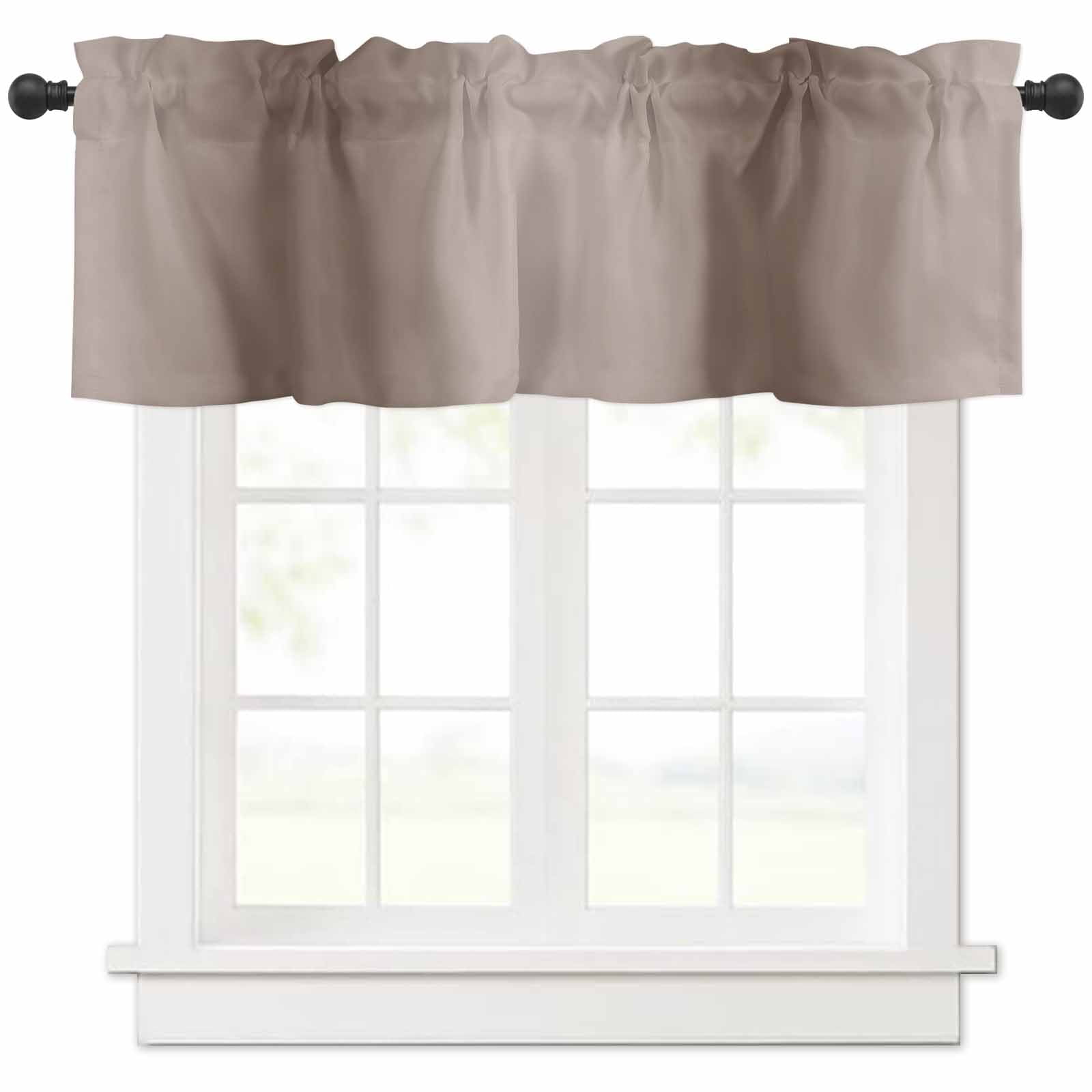 LEOKOTI Valances for Windows, Brown Ombre Light Filtering Window ...