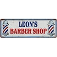 thumbnail image 1 of LEON'S Barber Shop Hair Salon Metal Sign Retro 6x18 106180031301, 1 of 1