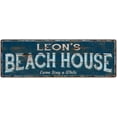 thumbnail image 1 of LEON'S Beach House Blue Rustic Cabin Home Decor 8x24 Metal 108240026483, 1 of 1